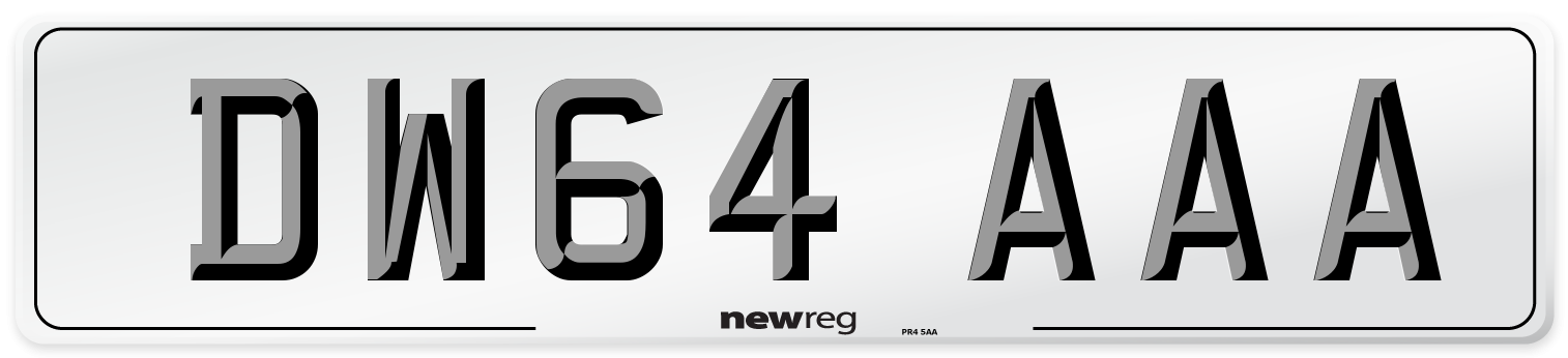 DW64 AAA Number Plate from New Reg